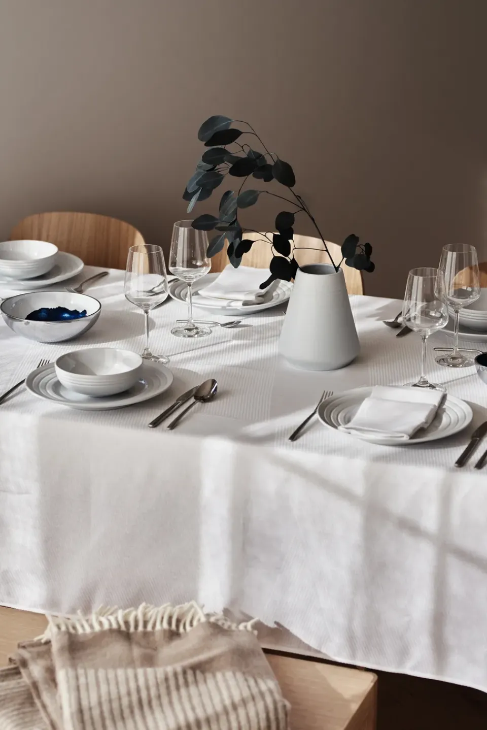 NJRD Geometric tablecloth 147x250 cm, White Online