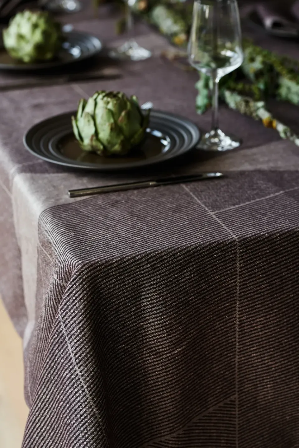 NJRD Geometric tablecloth 147x250 cm, -white Brown Clearance