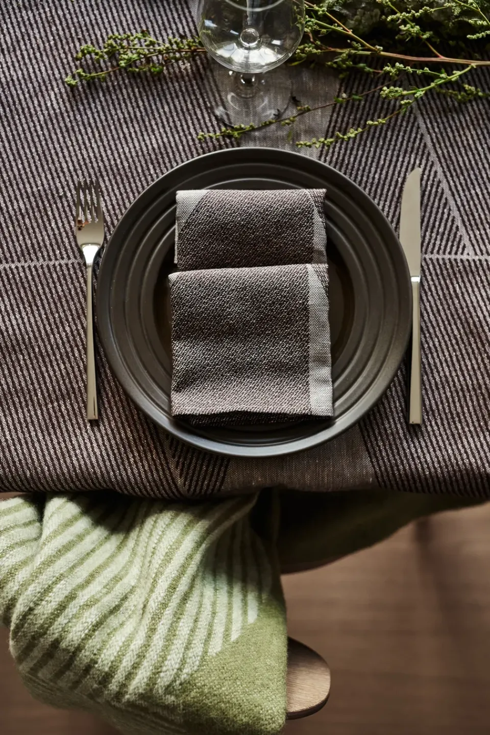 NJRD Geometric tablecloth 147x250 cm, -white Brown Clearance