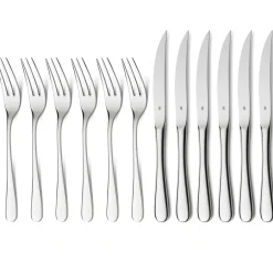WMF Geschenkidee BBQ cutlery 12 pieces, Stainless steel Silver-coloured Clearance