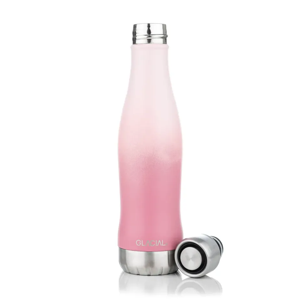 Glacial water bottle active 400 ml, fade Pink
