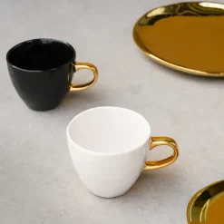 URBAN NATURE CULTURE Good Morning Coffee cup mini 17.5 cl, white Gold-colouredWhite