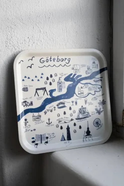 Fine Little Day Gothenburg tray 32x32 cm, White-Blue WhiteBlue Outlet
