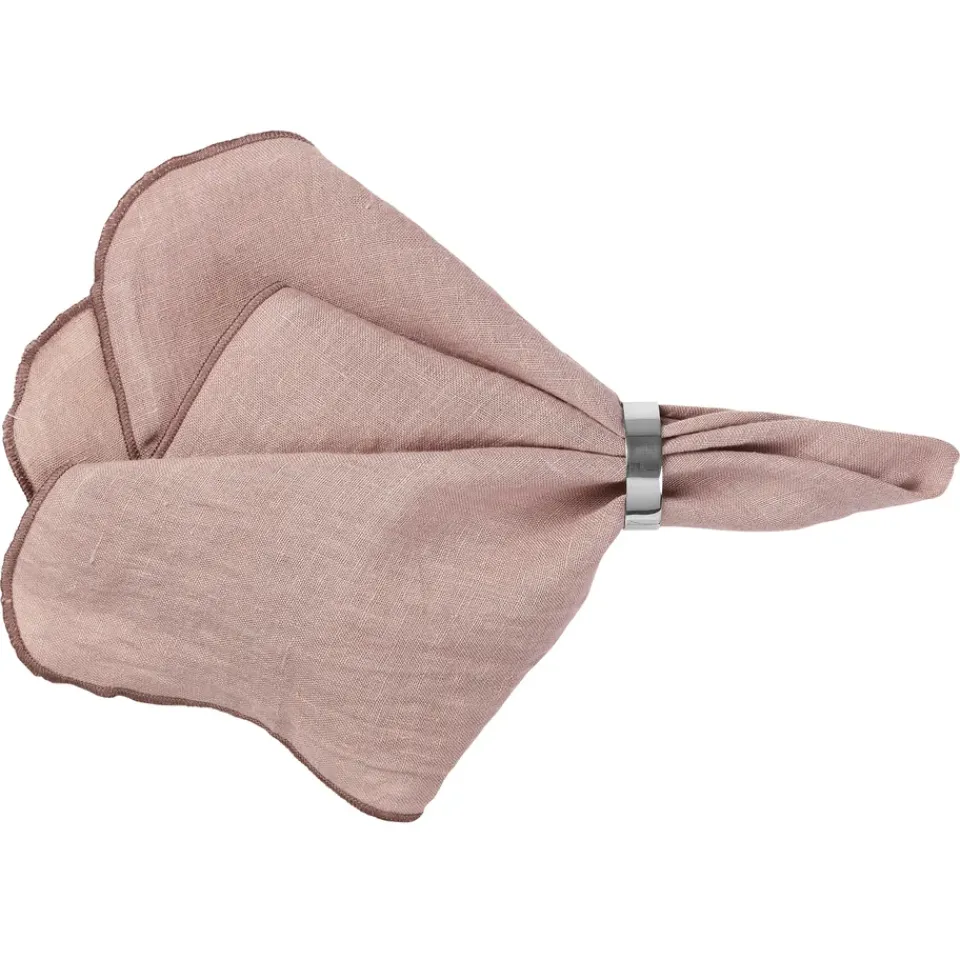 Broste Copenhagen Gracie linen napkins, Pink Hot