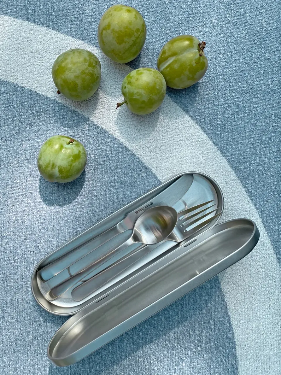 Kay Bojesen Grand Prix cutlery travel kit 3 pieces, Matte steel Silver-coloured