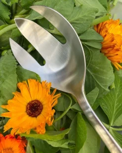 Kay Bojesen Grand Prix serving fork 23.5 cm, Matte steel Silver-coloured Hot