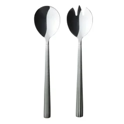Aida Groovy salad set 2 pieces, stainless steel Silver-coloured Hot