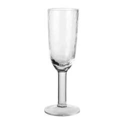 Broste Copenhagen Hammered champagne glass 20 cl, Clear Transparent Clearance