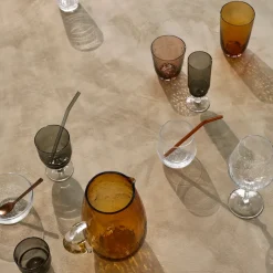 Broste Copenhagen Hammered drinking glass 50 cl, amber Orange Best