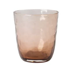 Broste Copenhagen Hammered drinking glass 33.5 cl, Brown Discount