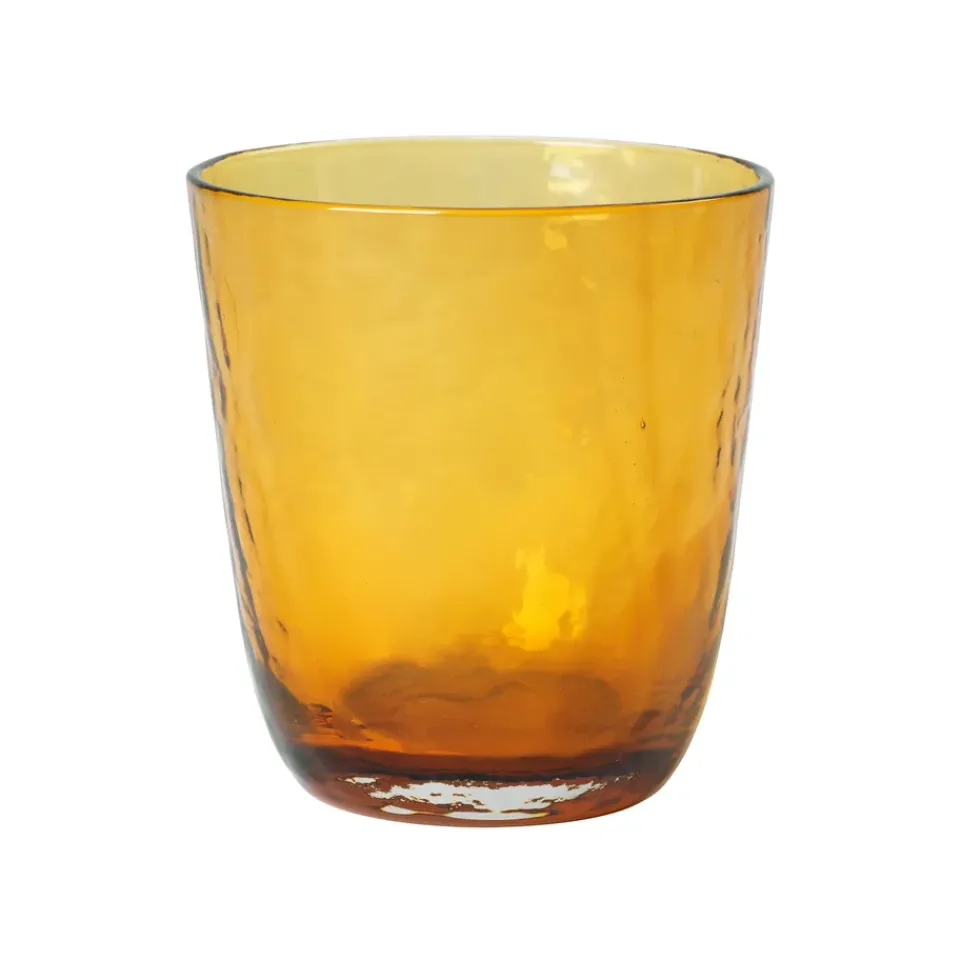 Broste Copenhagen Hammered drinking glass 33.5 cl, amber Orange Best