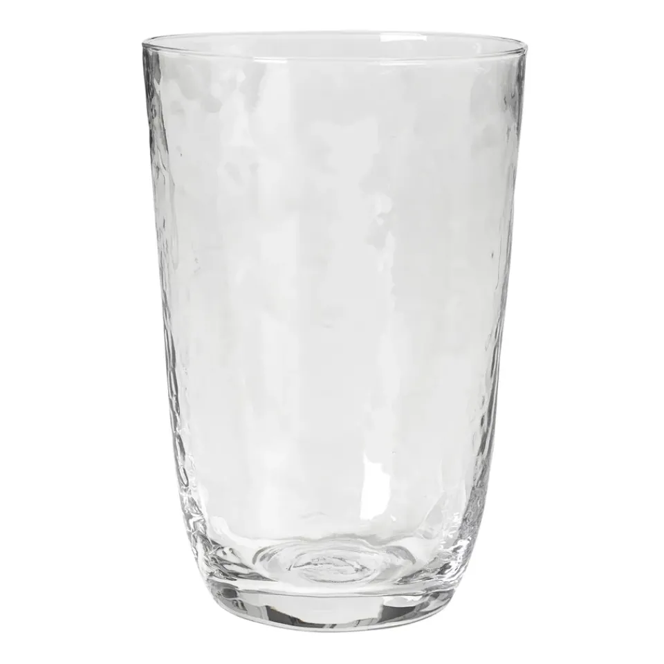 Broste Copenhagen Hammered drinking glass 50 cl, Klar Transparent Best