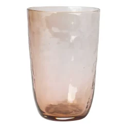 Broste Copenhagen Hammered drinking glass 50 cl, Brown Clearance