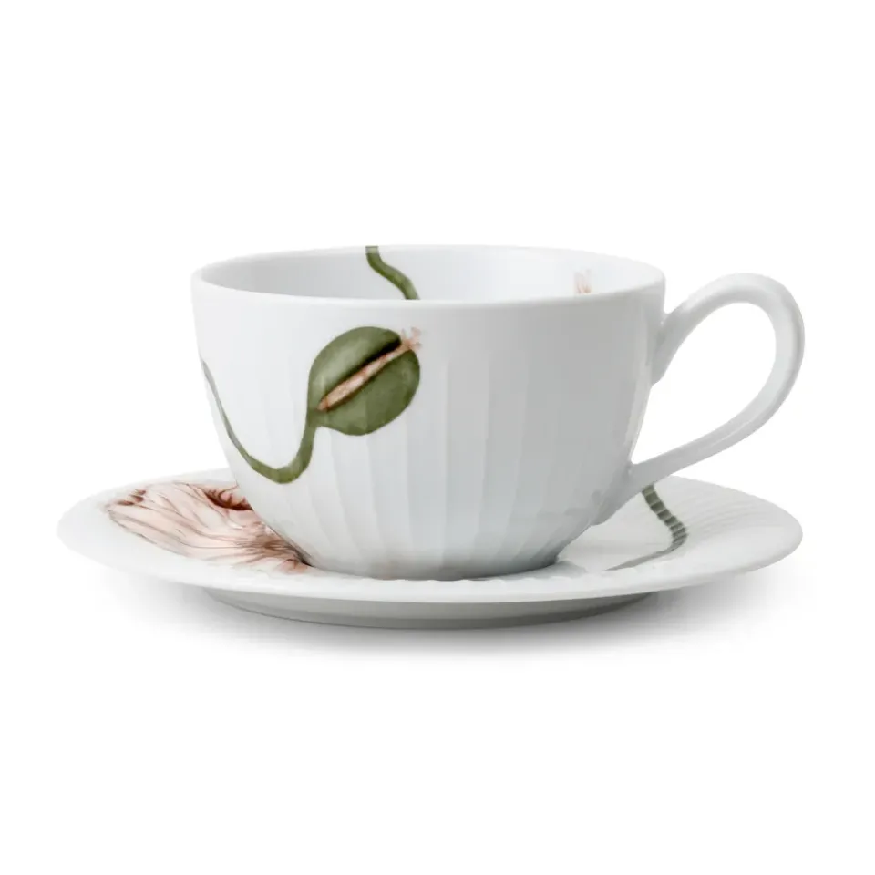 Kähler Hammershøi Poppy teacup with saucer 38 cl, White Online