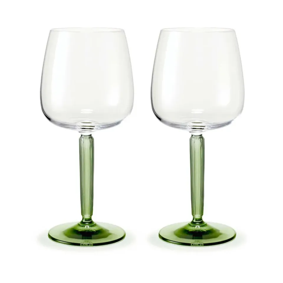 Kähler Hammershøi red wine glass 49 cl 2-pack, Clear- Green Clearance