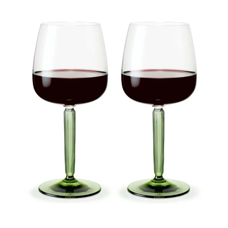 Kähler Hammershøi red wine glass 49 cl 2-pack, Clear- Green Clearance