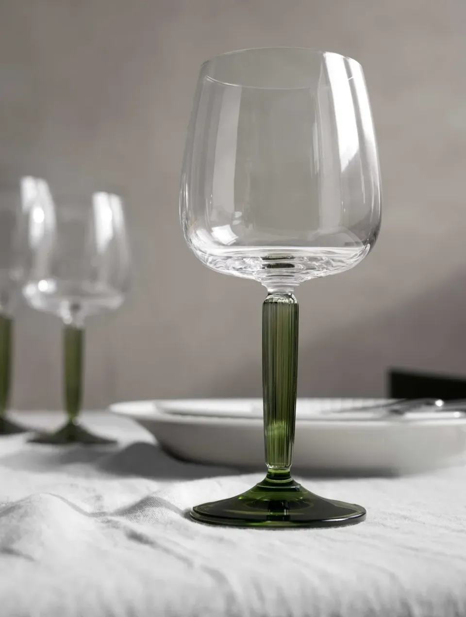 Kähler Hammershøi red wine glass 49 cl 2-pack, Clear- Green Clearance