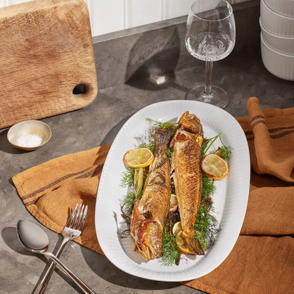 Kähler Hammershøi serving plate oval 40x22.5 cm, White Best