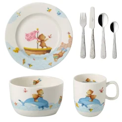 Villeroy & Boch Happy as a Bear children's dinnerware and cutlery, 7 pieces Multi Best