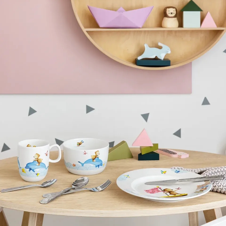 Villeroy & Boch Happy as a Bear children's dinnerware and cutlery, 7 pieces Multi Best