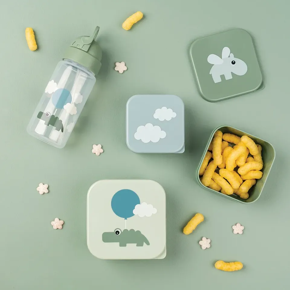 Done by deer Happy Clouds bottle with straw, Green Online