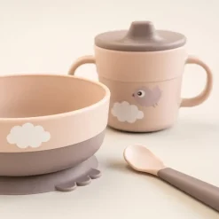 Done by deer Happy Clouds foodie first meal set 3 pieces, Powder Beige Best
