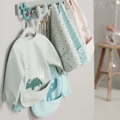 Done by deer Happy Dots bib with sleeves, Powder Beige New