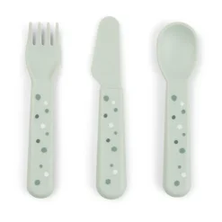 Done by deer Happy Dots foodie cutlery set 3 pieces, Green Hot