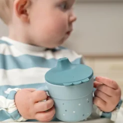 Done by deer Happy Dots foodie sippy cup 21.5 cl, Blue Outlet