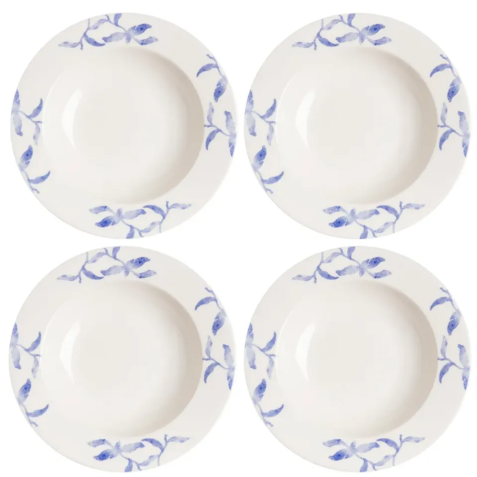 Scandi Living Havspil deep plate 23 cm 4-pack, -white Blue Best
