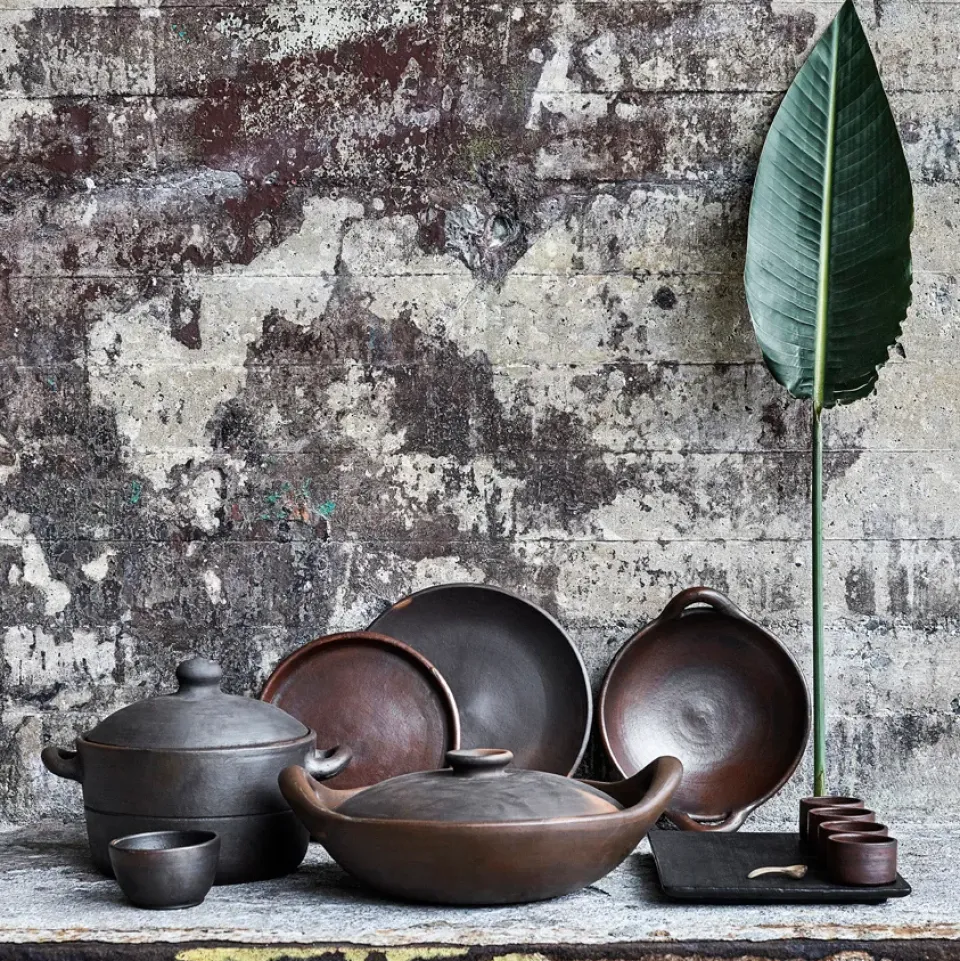 MUUBS Hazel bowl with handle L, Brown Discount