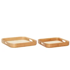 Hübsch tray 2-pack, Wood Hot