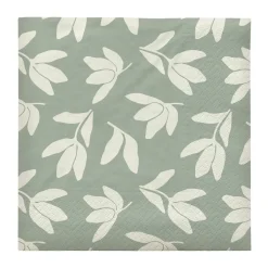 Broste Copenhagen Herbert paper napkins 33x33 cm 20-pack, Desert sage-off white Green Hot