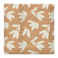 Broste Copenhagen Herbert paper napkins 33x33 cm 20-pack, Cinnamon sand-off white Beige New