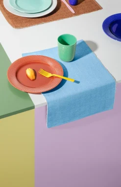 Lyngby Porcelæn Herringbone placemat 30x43 cm, Turquoise Blue Best