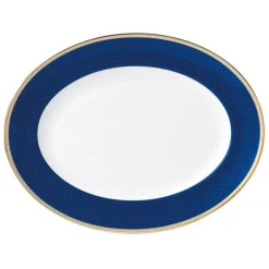 Wedgwood Hibiscus serving dish 35 cm, blue BlueWhite Discount