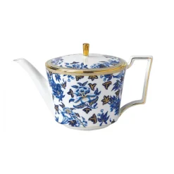 Wedgwood Hibiscus tea pot, floral BlueWhite Online