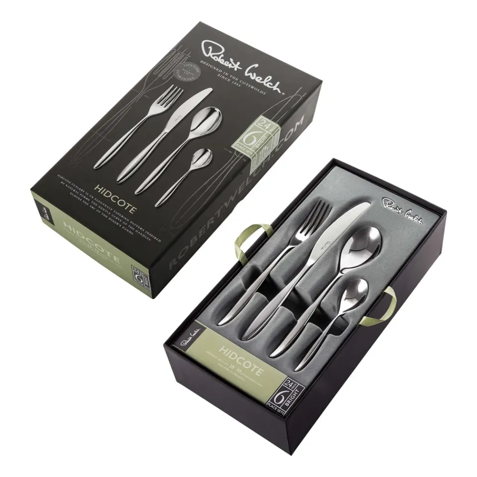 Robert Welch Hidcote Bright cutlery, 24 pieces Silver-coloured