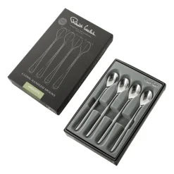 Robert Welch Hidcote Bright latte spoon 4-pack, Stainless steel Silver-coloured