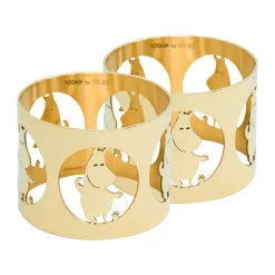 Hilke Collection Hilke X Moomin Napkin Rings Moomintroll 2-pack, Brass Gold-coloured Hot
