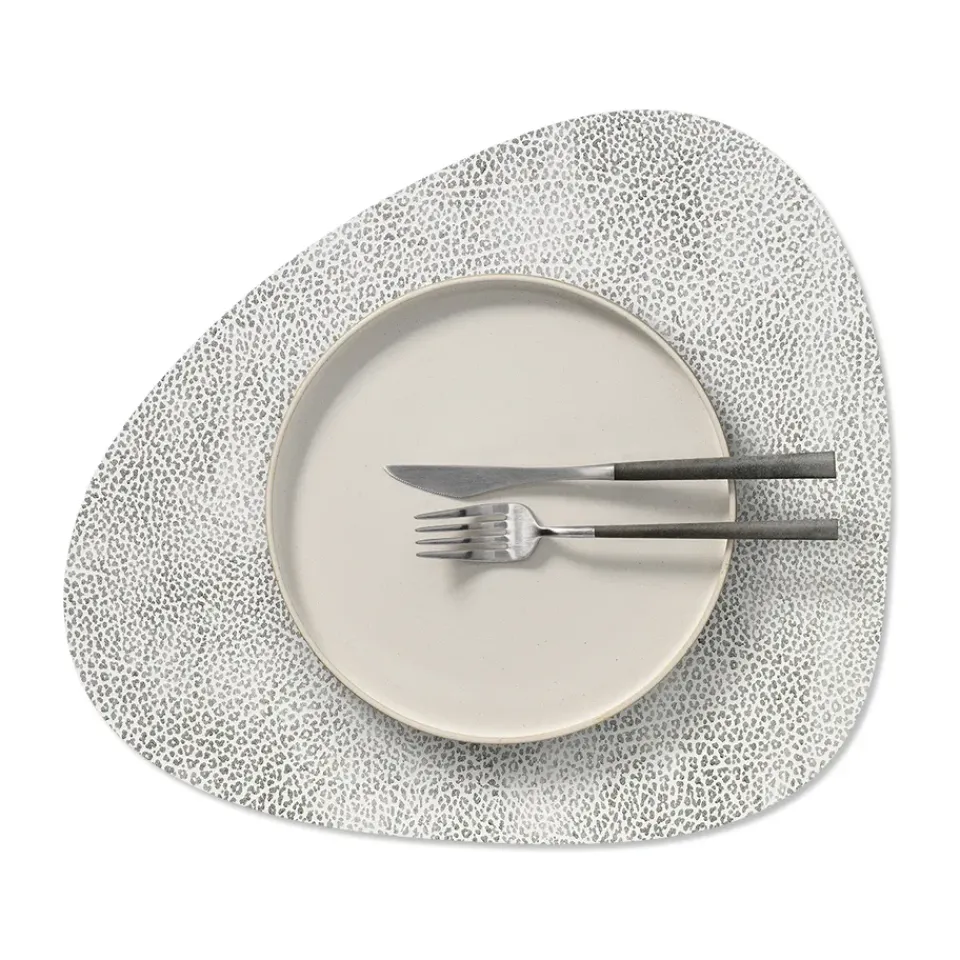 LIND DNA Hippo placemat curve M, White- Grey Sale
