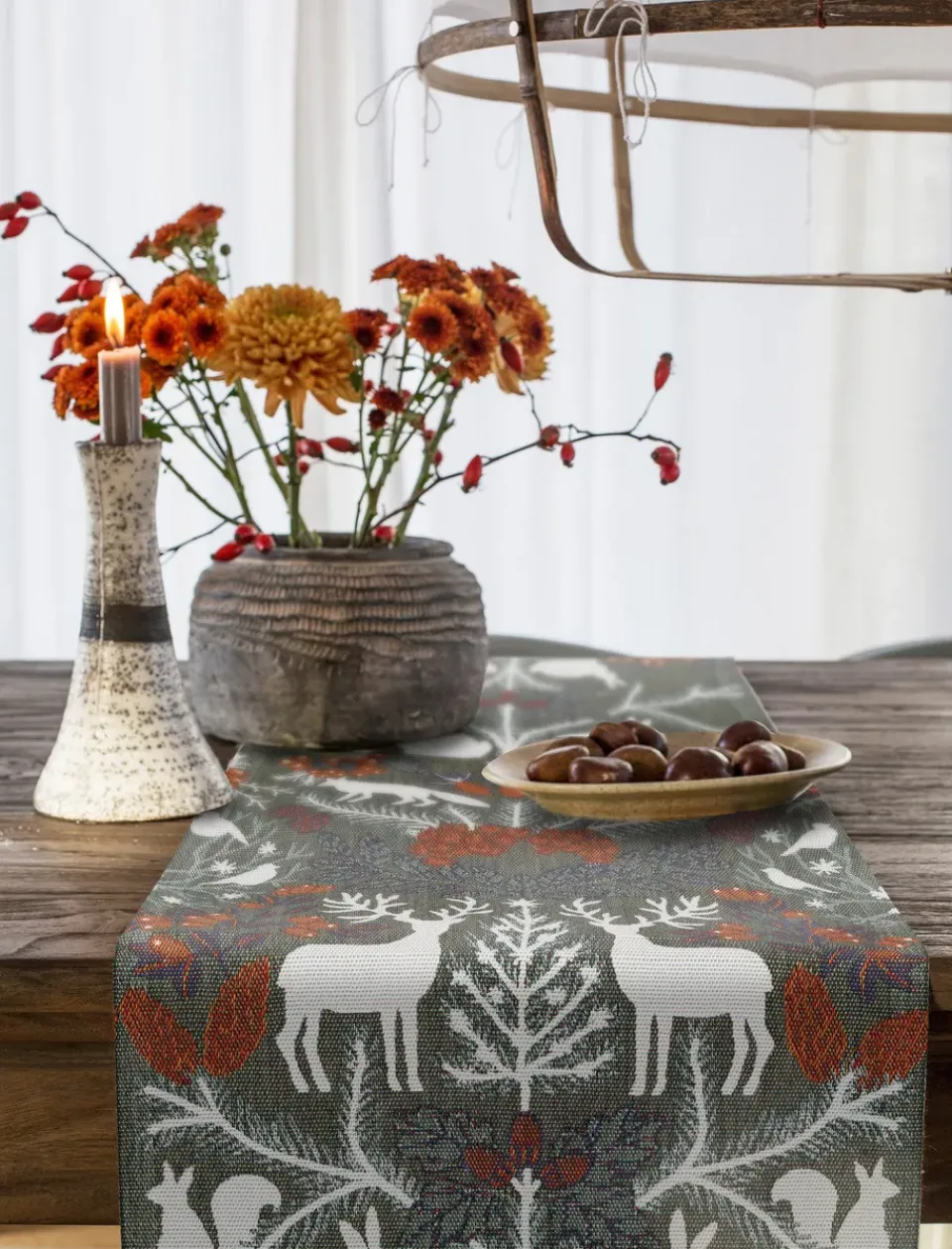 Ekelund Linneväveri Hjortnäs table runner 35x120 cm, Grey Best