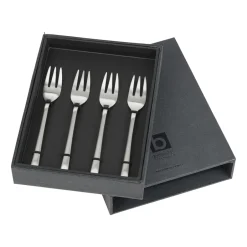 Broste Copenhagen Hune cake fork 4-pack, Brushed satin Silver-coloured Online