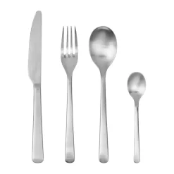 Broste Copenhagen Hune cutlery brushed satin 4 pieces, Stainless steel Silver-coloured Hot