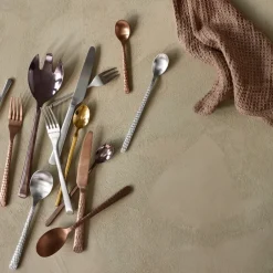 Broste Copenhagen Hune teaspoon, copper hammered Gold-coloured Outlet