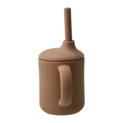 Scandi Living Idun mug with silicone straw 120 ml, Hazel Brown Outlet