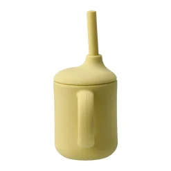 Scandi Living Idun mug with silicone straw 120 ml, Lemon Yellow Hot