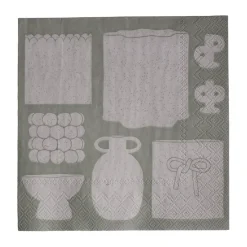 DBKD Illustration paper napkin 33x33 cm 20-pack, Beige New