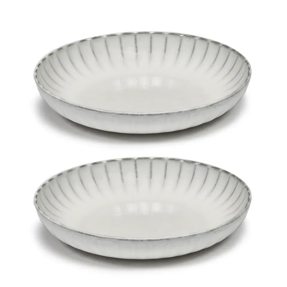 Serax Inku high plate M Ø21 cm 2-pack, White