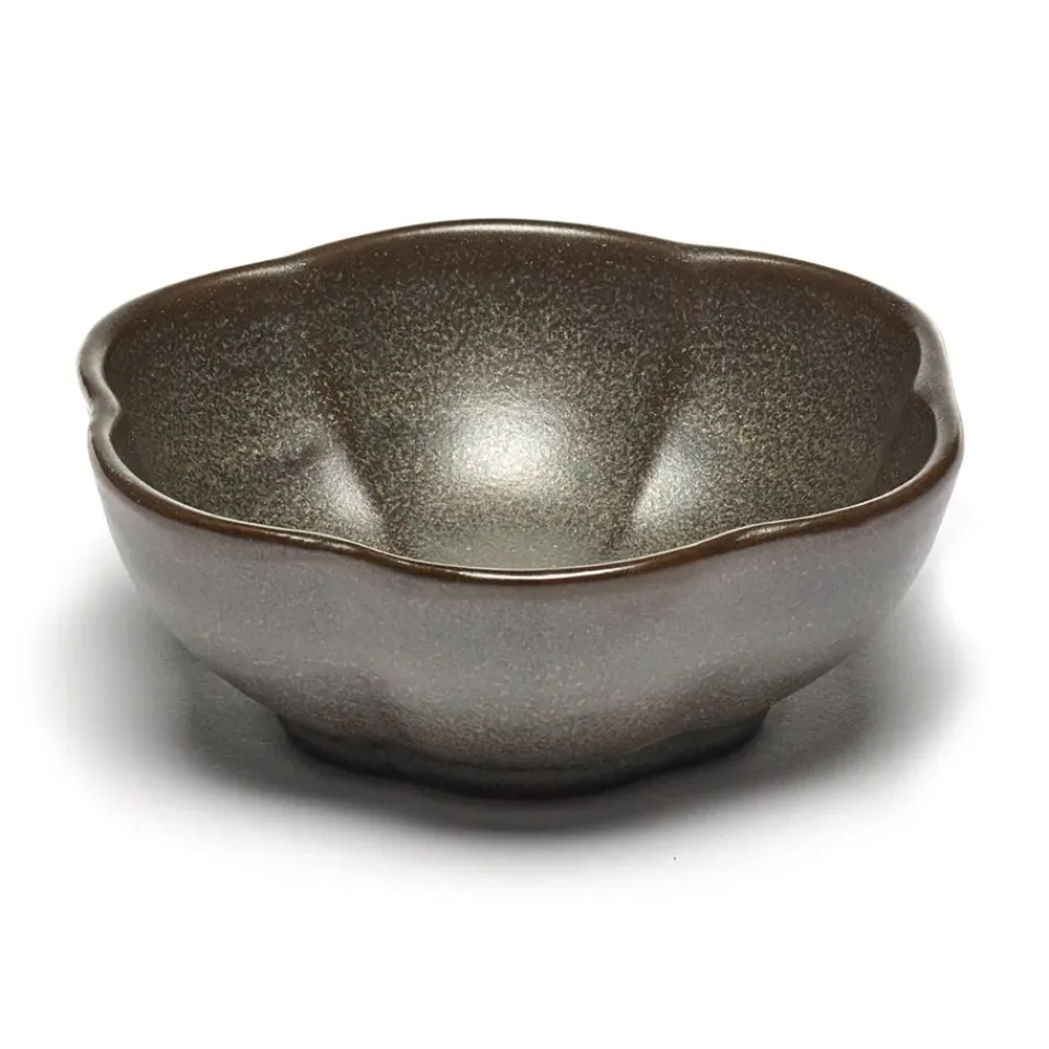 Serax Inku ridged bowl M 11 cm, Green Hot